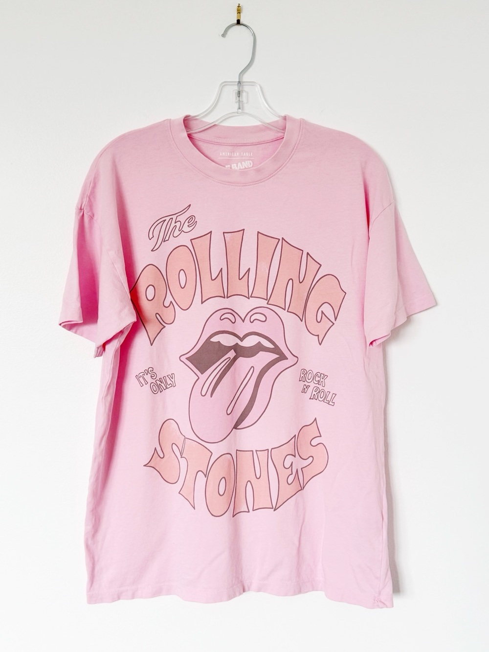 American Eagle Pink Rolling Stones Tee Shirt XS